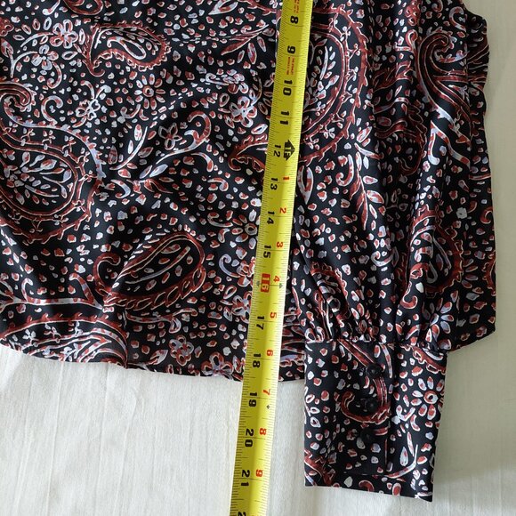 NEW Banana Republic PRINT BISHOP-SLEEVE TOP, Size M - Picture 10 of 14